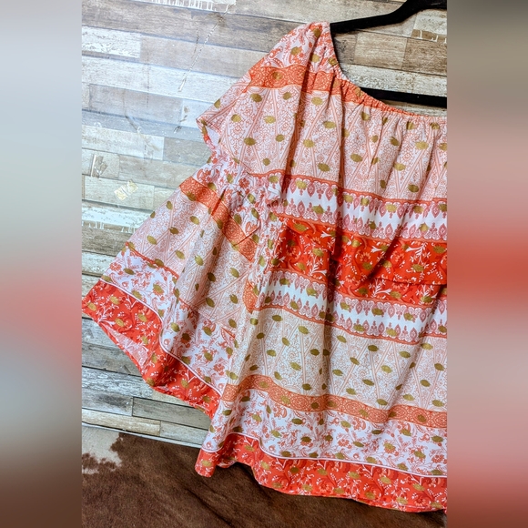 New Cato Paris Spring Tiger Lily Ruffled Blouse With Flared Sleeves - Picture 12 of 15